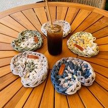 양말목공예 5인세트 하트 티매트 만들기 (실 바늘 포함)