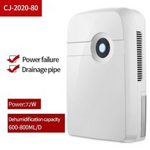 미니 옷장제습기 2022 최신 가정용 제습기 2500ml 물 탱크 포함 음소거 습기 흡수기 주방 침실 사무실용 공기 건조기, 32.72wButton  미국 플러그