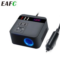 인버터 자동차 150w 피크 dc12v24v 110v220v led 디스플레이 소켓 전원 qc 3.0 usb 충전기 빠른 충전, 하얀