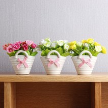 러블리 플라워 데스크 인테리어 조화 화분 집장식품