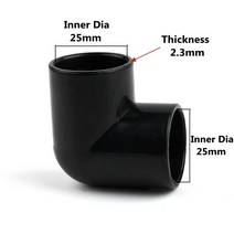 농업용 호스 양수기 고무 농약 관수자재 1PC 밖으로 직경 20-50mm 검은 PVC 파이프 길이 50cm 농업 정원 관, 07 PVC elbow 25mm_01 50CM