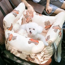 도그웨그 강아지 큐트베어 카시트 안전한 차량 애견 용품 자동차 드라이빙킷, 단품