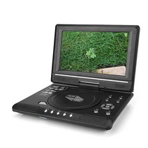 9.8 인치 휴대용 홈 자동차 DVD 플레이어 회전식 VCD CD 게임 TV 플레이어 라디오 어댑터 지원 FM 라디오 수신-US 플러그, Black_1