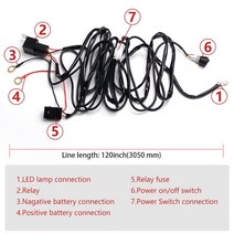 co light car led 라이트 바 와이어 3m 12v 24v 40a 와이어링 하네스 릴레이 loom cable kit fuse for auto driving offroad, 협력사, 24v 하나의 리드