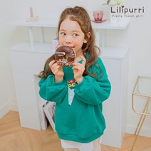 릴리푸리 꽃다발 기모맨투맨T 그린