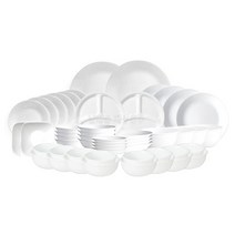 코렐 무지 저스트화이트 8인그릇세트 D 52pcs, 미국형공기대접