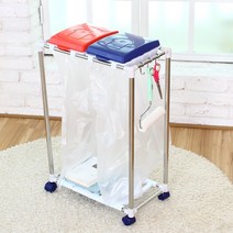 재활용 이동식 분리수거함 2단+봉투 20매, 이동식 분리수거함 2단+봉투20매