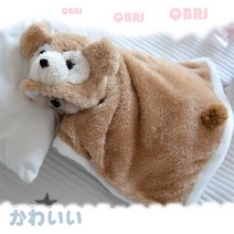 강아지 옷 애견 소형 중형 대형 디즈니 설리반 망토 겨울 극세사 벨벳 벨뱃 가운 후드, 노란색