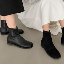 라폼슈 프로 스판 삭스 스퀘어 플랫 낮은굽 앵클부츠 (2cm)