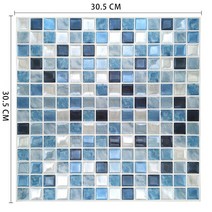 폴리싱타일 Self Adhesive Kitchen Waterproof Vinyl Mosaic Peel and Stick backsplash Wall Sticker Tiles, [02] 10pieces, [02] MSSBS52