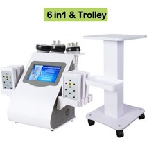 9 in 1 진공 레이저 고주파 rf 40k cavi lipo 슬리밍 초음파 지방 흡입 캐비테이션 기계 얼굴 리프팅 바디 모양, 트롤리와 1에서 6