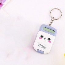 휴대용 자리 표시 만화 계산기 귀여운 키 체인 계산기 Kawaii 미니 계산기 포켓 크기 8 디스플레이 사무 용품, B