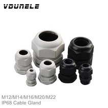 10pcs 케이블그랜드 방수 플라스틱 나일론 케이블 글 랜드 IP68 M12 * 1.5 M14 M16 M18 M20 M22 CE 와이어, 10 M18x1.5 Black 10pcs