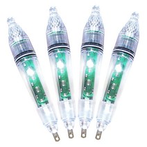 Kilofly 4세트 LED 딥 드롭 휴대용 미끼 배터리 화이트 수중 낚시 조명 441369, White