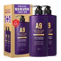 A9 약산성 탈모샴푸 대용량 500ml 1+1, [AA1] A9 탈모샴푸 500ml 2개