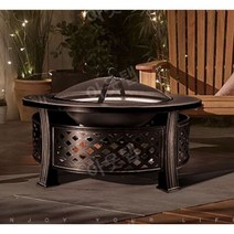 원형 화로대 캠핑 야외 난로 숯불 테이블 가정용 쟁반, 헤라 그릴 + 과일 숯