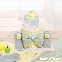 [기저귀케익] 미니 옐로 무스케익 (출산선물 백일 돌), 신생아