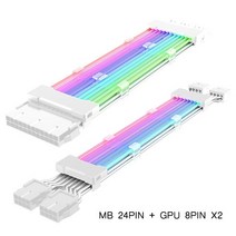 파워700W PC파워1000W 1000W파워 Jumpeak-컴퓨터 18AWG ARGB Sync PSU 전원 공급 장치 연장 케이블 키트 A, 09 Kit A_02 White