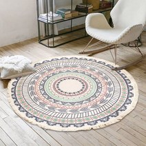 마이KIDMALL_북유럽풍 보헤미안 린넨 러그 120cm 침실 거실 바닥 인테리어 디자인 소파 침대 넨러그_MMY키드MAl몰
