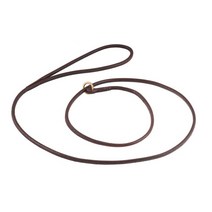 Alvalley Slip 강아지 목줄 - 수제 원형 가죽 개 다루기 쉬움 소형 중형 대형견 초대형 강아지에게 적합 훈련 걷기 쇼에 브라운 길이 1.2m 4피트 두께 5mm, Brown, Brown