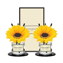 시즈넬 플라워 차량용 디퓨져 50ml 선물세트 해바라기, 프렌치라벤더, 2세트