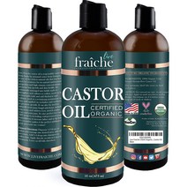 Live Fraiche USDA Organic Cold Pressed Castor Oil (16oz) 100% Pure Hexane-Free Castor Oil - Moistu, 1, 기타