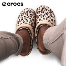 크록스 클래식 호피 레오파드 클로그 슬리퍼 여성 신발 샌들 여름 바캉스