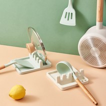 조리도구 거치대 주방 정리 용품 국자 받침 냄비 뚜껑 받침대, 그린