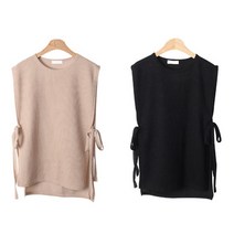 브리스살롱 (bs2350) 봄 데일리룩 러블리한 리본끈 봄 조끼