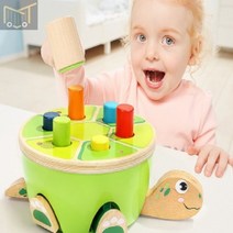 거북이 망치놀이 교구 유아원목교구 소근육발달장난감 유아원목 장난감 아기원목장난감 원목 목재 시계놀이 도
