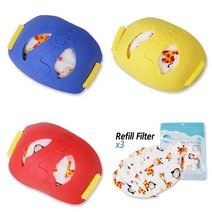 후아마스크 KF80 유아 아동 미세먼지 황사마스크+필터3개입 파랑, 1개