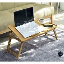 [100%원목] 모벵스턴 접이식 다용도 노트북 테이블 [각도+높이조절], CNT002(12인치)
