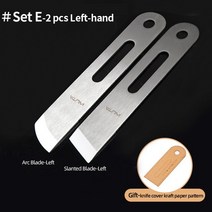 공예 수예 WUTA 디자인 전문 가죽 숱이 칼 스카이빙 도구 DIY 공예 절단 날카로운 원형/평면/경사 블레이드, 11 Set E-Left