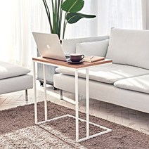 국산 완제품 철제 사이드 테이블 거실 소파 노트북 보조 테이블 3컬러, 크림