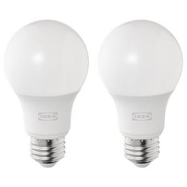 이케아 솔헤타 LED 전구 E26 470 루멘 구형 오팔 화이트 2개 004.985.80