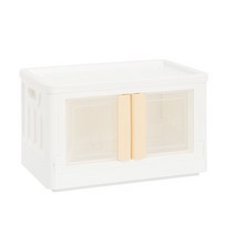 대형리빙박스 투명 플라스틱수납정리함 32L, 투명 파랑손잡이 32L