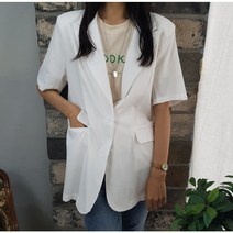 상상그이상 여성용 오버핏 뒷단추 자켓 부드럽고 시원한 여름 하객룩 면접자켓 캐주얼 오피스패션 데일리 아우터