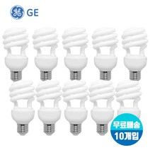 GE 삼파장 스파이럴 토네이도 EL 램프 24W 주광색/전구색 X 10개입, 전구색(노란빛)