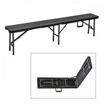 캠핑 야외용 접이식 긴 블랙 벤치 의자 / 강의실용 소극장 교회용 소형