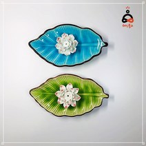 향꽂이 나뭇잎인센스홀더 자기향꽂이, 그린