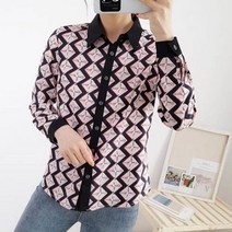 가바바 여성 톡특한 무늬의 포인트 블라우스 G42340