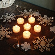 크리스마스 파티용 레드 티라이트 6p 생선냄새제거 촛불디퓨저 향이좋은, 화이트