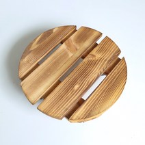 케이트가든 바퀴 달린 화분 받침대 원목 이동식 받침대, 원형