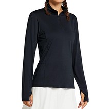 Libin 여성용 UPF 50 긴소매 골프 셔츠 자외선 차단 하프 지퍼 SPF UV 테니스 러닝 하이킹 아웃도어 상의 01라이트 그레이. XLarge, X-Large, 01-black