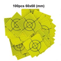 100pcs Fluorescent Yellow green Reflector Sheet Reflective Tape Target Total Station 20 30 40 50 60m, CHINA, 6cmx6cm