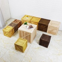 나무 우드박스 사과 원목 공간박스 큐브 원목미니수납장, 60x60x60cm, 통나무색상 오픈커버