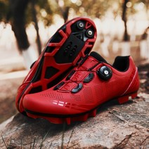 TABOLU 로드바이크 MTB 입문용 클릿슈즈 평페달슈즈 자전거신발, 45, 레드(MTB클릿)