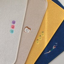 [쇼핑엔티] 워셔블 푸디 자수 발매트, 옐로우