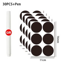 방풍비닐 외풍 pvc 차단 커튼 천막 항아리 라벨 칠판 지울 수 있는 향신료 스티커 정리함 가정용 공예 주방 병 태그 펜 포함 5 매, 30pcs round