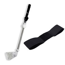 [A2Z] 헤드형 골프스윙연습기 + 자세교정 암밴드 실내 골프연습기구세트, 헤드형골프연습기+암밴드 블랙